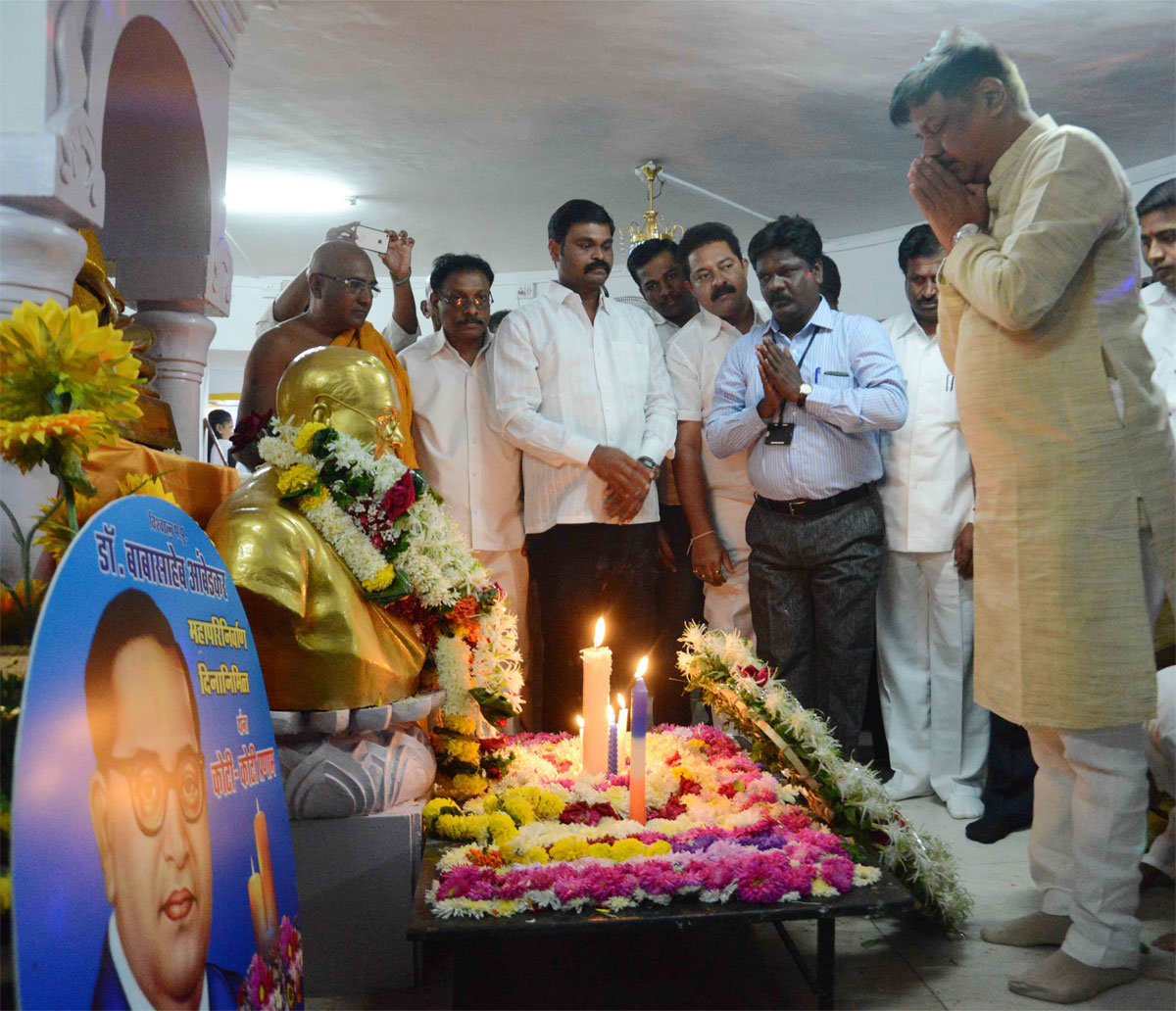 Tribute to Bharat Ratna Dr.Babasaheb Ambedkar on his Mahaparinirvan Din at Chaitya Bhoomi Dadar in Mumbai.