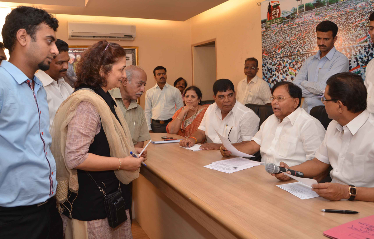 MINISTER PATANGRAO KADAM IN JANATA DARBAR AT GANDHI BHAVAN.