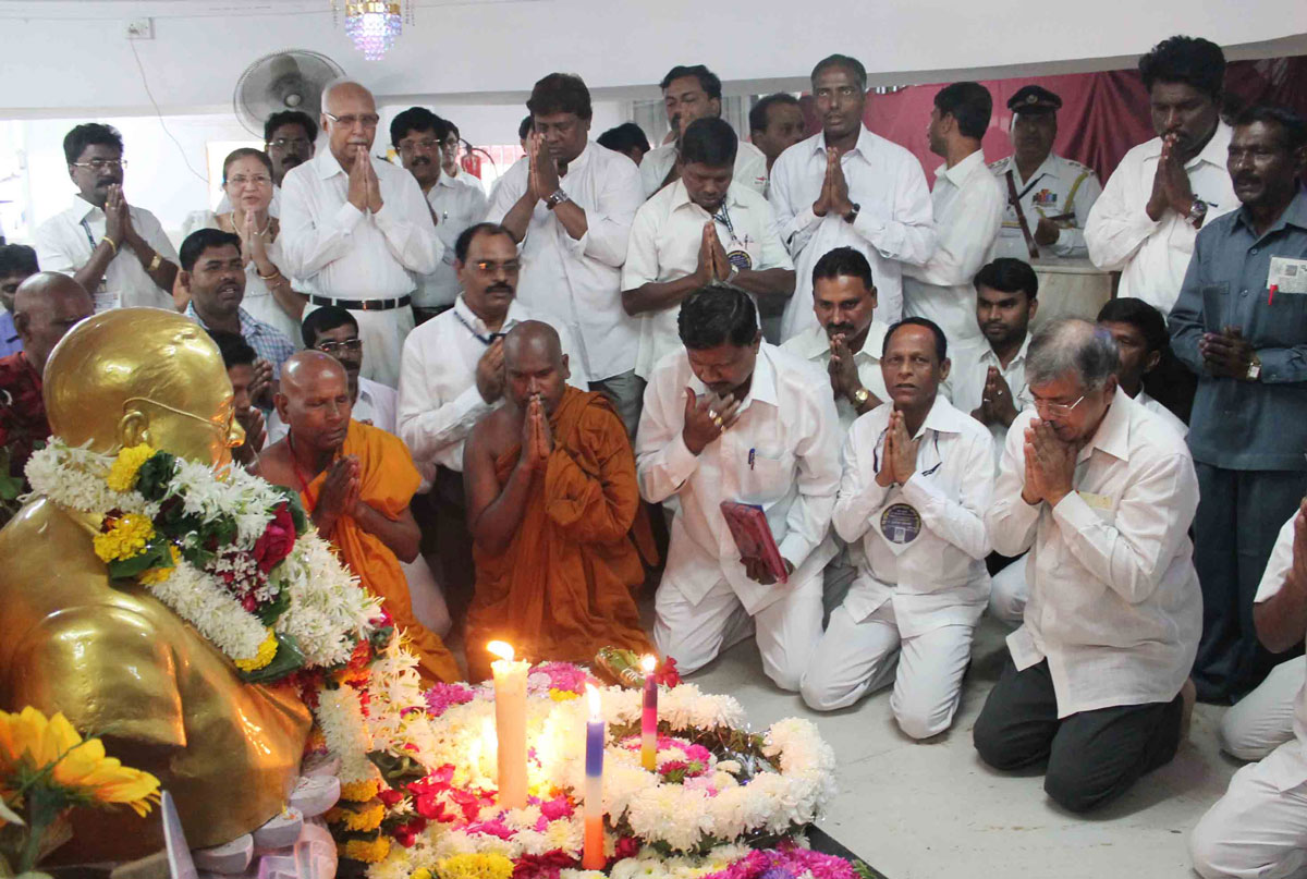 Tribute to Bharat Ratna Dr.Babasaheb Ambedkar on his Mahaparinirvan Din at Chaitya Bhoomi Dadar in Mumbai.