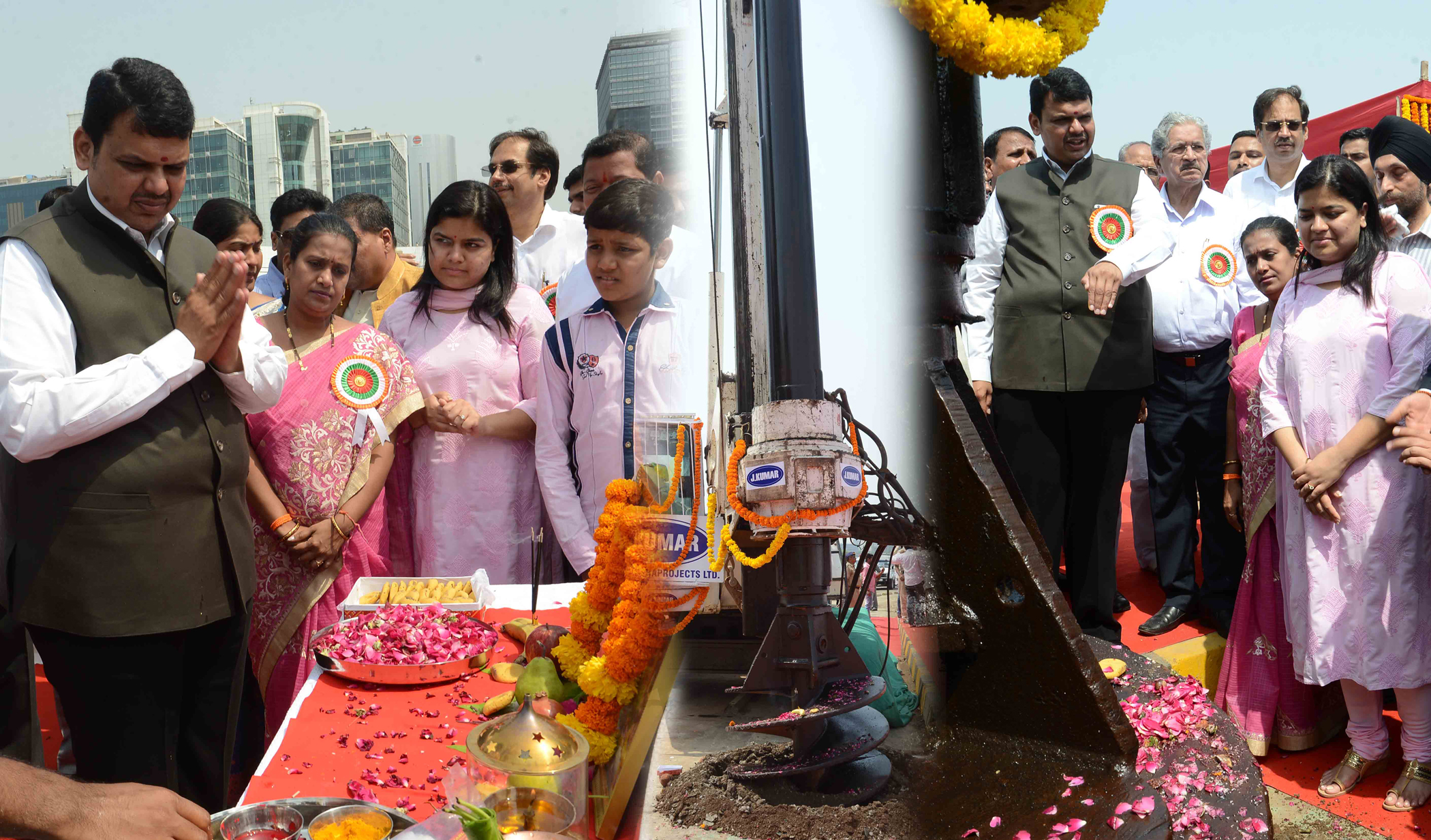 Chief Minister Devendra Fadnavis & MP Poonam Mahajan at Kherwadi-BKC Bandra.