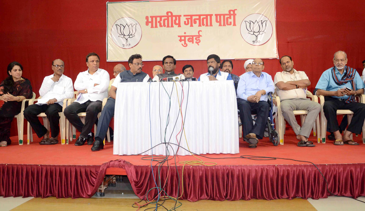 BJP & RPI Leaders Joint Press Conference at Vasant Smurti Dadar.