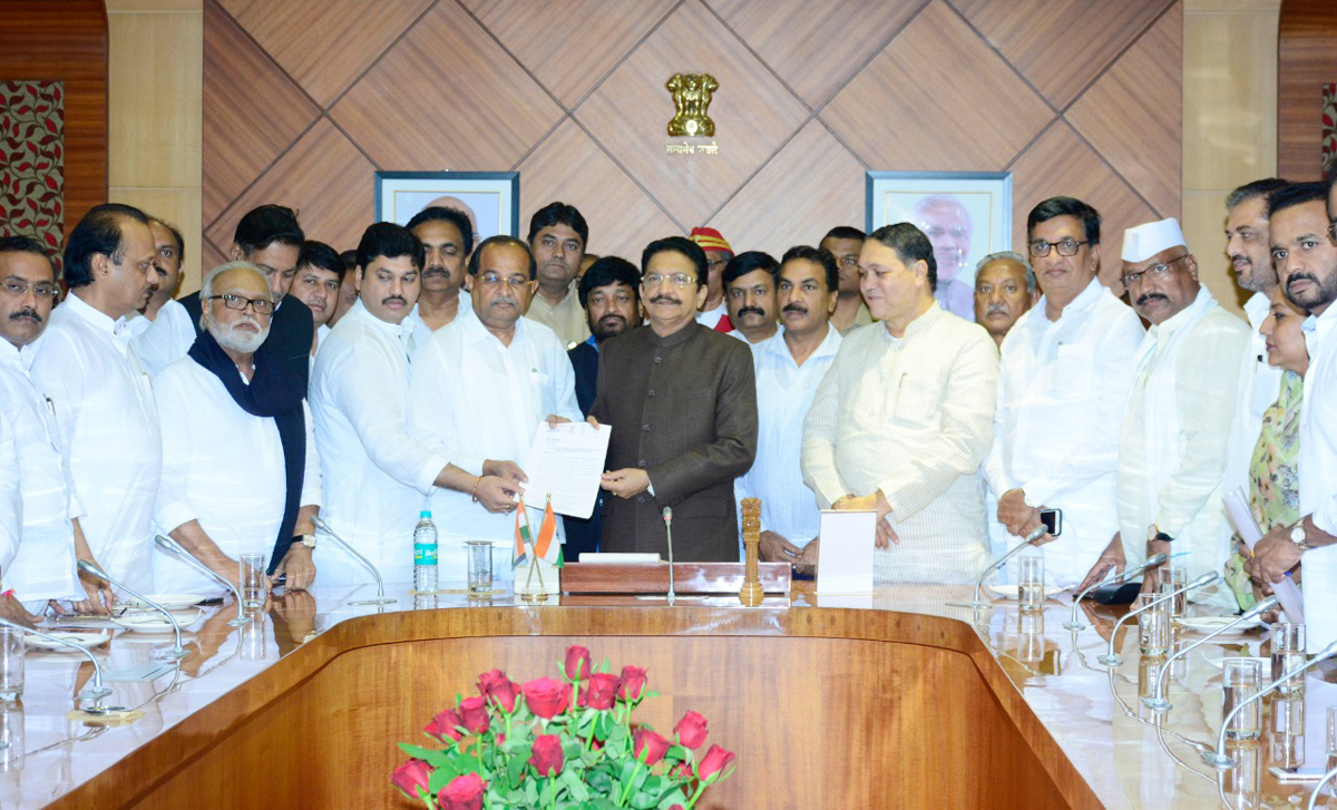 Opposition Leaders Delegation Meets Governor at Raj Bhavan.