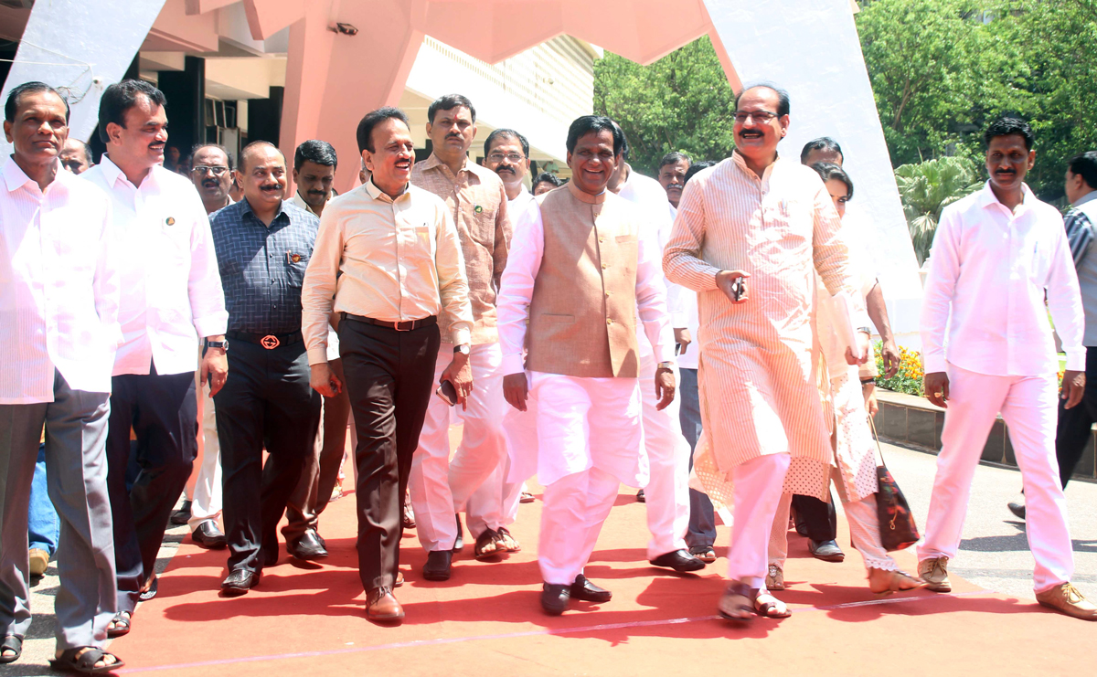 BJP Maharashtra Pradesh President visit during "Budget Session 2016" at Vidhan Bhavan in Mumbai.