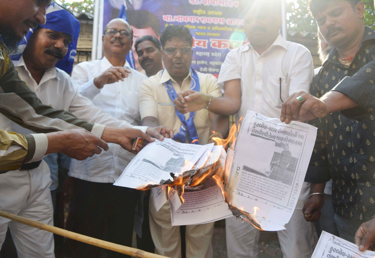 RPI Protest against Foot Ball Player Ronaldo.