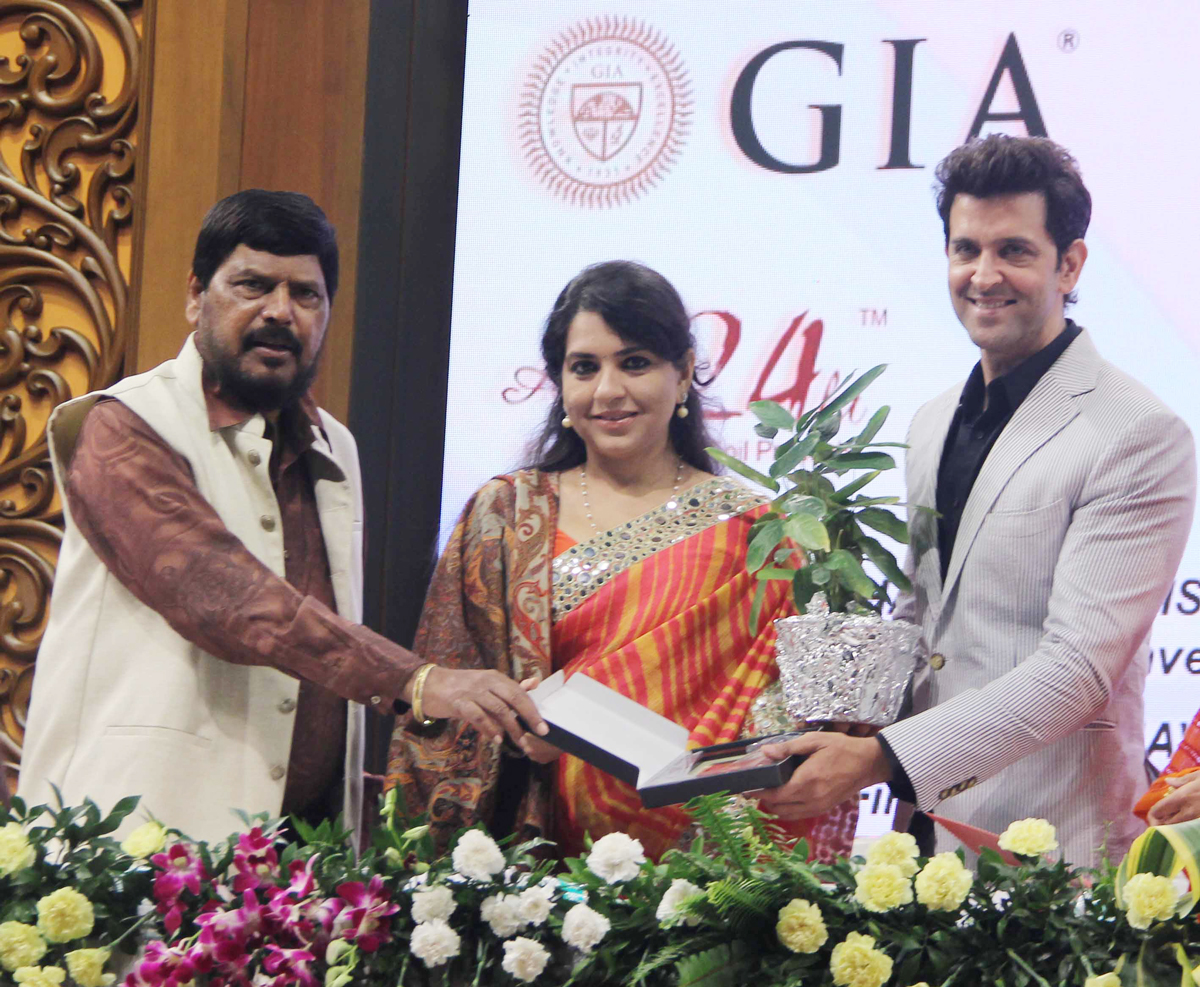 Social Justice Minister of State Ramdas Athawale,Cine Star to Hrithik Roshan & Shaina NC at during Giants International Convention at Yogi Sabhagruh Dadar.