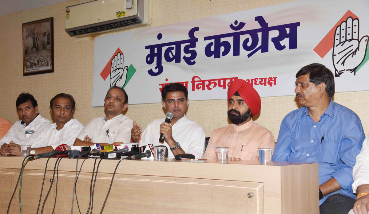 Ex.Union Minister & RPCC President Sachin Pilot Press Conference at Mumbai Congress Office Rajiv Gandhi Bhavan Mumbai.