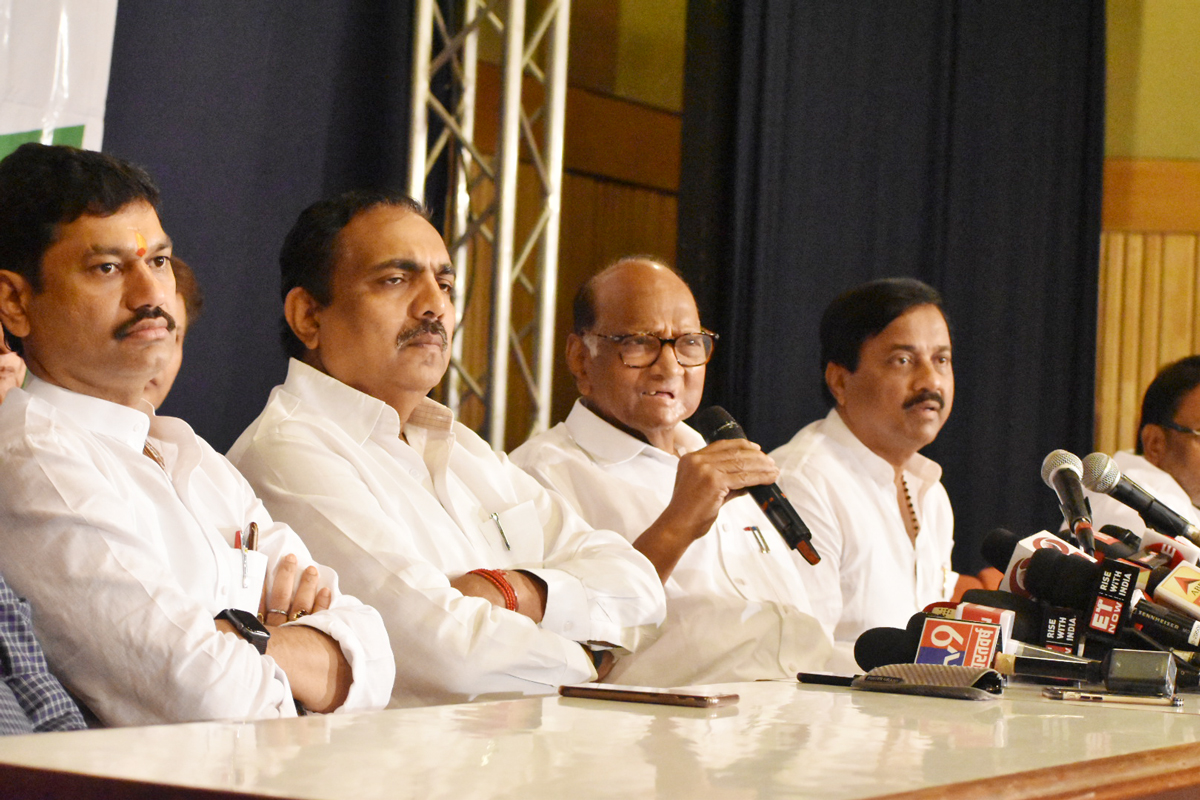 NCP Chief Sharad Pawar Press Conference at Y.B.Chavan Centre.
