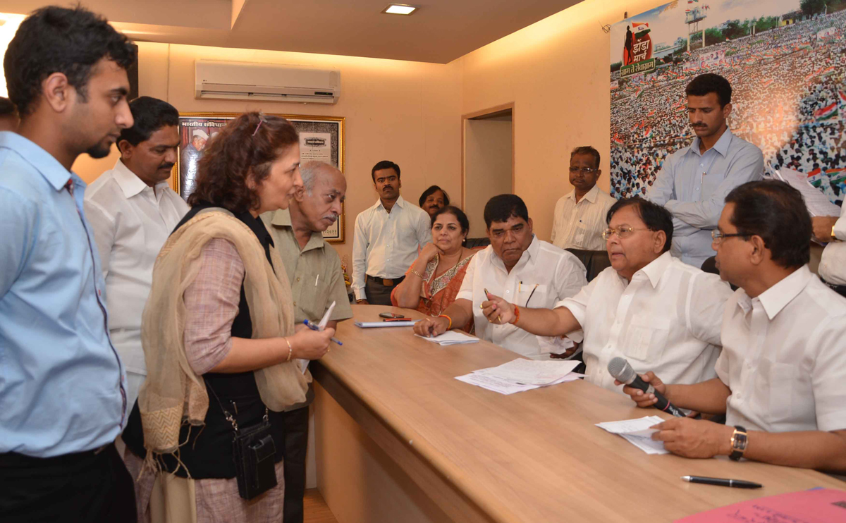 MINISTER PATANGRAO KADAM IN JANATA DARBAR AT GANDHI BHAVAN.
