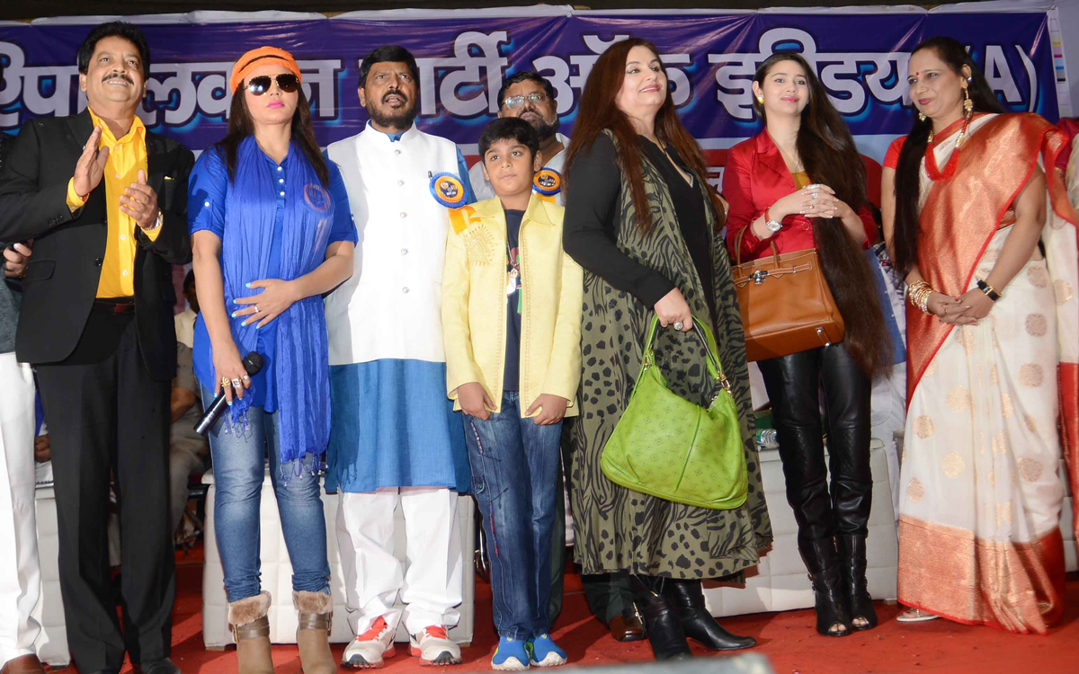 RPI Chief & MP Ramdas Athawale on 125th Yrs. Birth Anniversary of Vishwaratna Dr.Babasaheb Ambedkar Organized "Rashtriya Samata Sammelan" At Talkatora Stadium New Delhi.