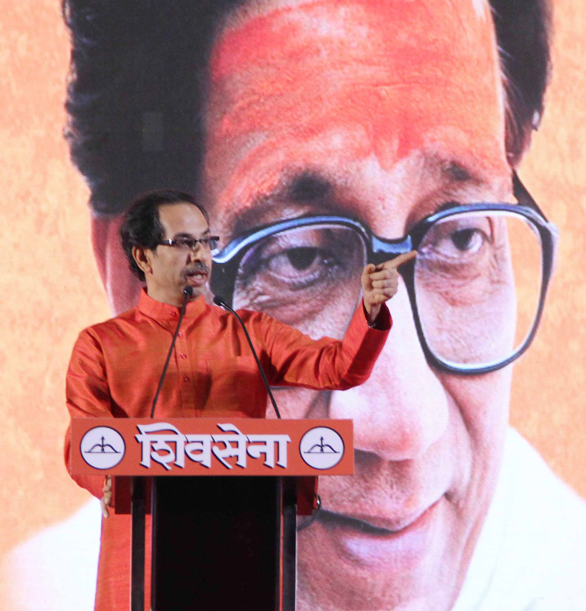 Shivsena Chief Uddhav Thackarey with team during Shivsena Gatpramukh Melava at Goregaon.