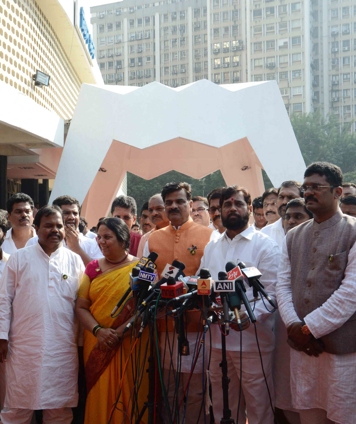 Shiv Sena MLA's Press Conference Against BJP Government on 3rd Day Assembly Session at Vidhan Bhavan Mumbai.