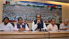 MAHARASHTRA STATE CONGRESS PRESIDENT MANIKRAO THAKRE PRESS CONFERENCE AT GANDHI BHAVAN.