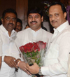 DY.CHIEF MINISTER AJIT PAWAR CONGRATULATING NEWLY ELECTED MLC.DHANANJAY MUNDE AT VIDHAN BHAVAN MUMBAI.