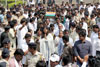 Paying Last Respect to BJP Leader Gopinath Munde at Parli in Beed.
