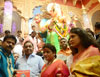 Minister Narayanrao Rane took Darshan of Lalabaugh Raja. Minister Narayanrao Rane took Darshan of Lalabaugh Raja.