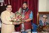 Minister Prakash Mehta meets RPI Chief Ramdas Athawale at Savidhan Bungalow Bandra.