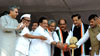 CHIEF MINSITER PRITHVIRAJ CHAVAN & ALL CONGRESS LEADER'S IN CONGRESS VACHANPURTI MELAWA ON 127th YEAR'S CONGRESS FOUNDATION DAY CELEBRATION AT SOMAIYA GROUND.