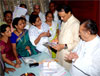 DY CHIEF MINISTER AJIT DADA PAWAR ON OCCASION RAKHI PORNIMA AT NCP OFFICE.