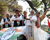 CHIEF MINISTER PRITHVIRAJ CHAVAN & MRCC PRESIDENT KRIPASHANKAR SINGH ROAD SHOW CONGRESS-NCP & PRP CANDIDATE NITESH SINGH AT KURLA.