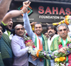 Mumbai South LS Congress-NCP Candidate Milind Deora during his Election Campaign Rally at Kamathipura.