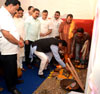 CHIEF MINISTER PRITHVIRAJ CHAVAN & MINISTER MOHD.ARIF NASIM KHAN FOR FOUNDATION STONE CEREMONY OF MATERNITY HOSPITAL AT CHANDIVILI.