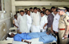 CHIEF MINISTER PRITHVIRAJ CHAVAN,DY.CHIEF MINISTER AJIT PAWAR & HOME MINISTER R.R.PATIL VISITED KALWA HOSPITAL TO SEE THE PEOPLE INJURED IN ACCIDENT.