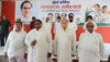 Congress Party Leader's Paying Tribute to Late Prime Minister Rajiv Gandhi on his Death Anniversary at Cooperage Ground Colaba.