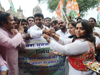 Mumbai Youth Congress Celebrates Peculiar Rakshaa Bandhan to Protest against Price Hike Of Onion & Dal's at CST Mumbai.