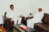 ANNA HAJARE MEETS CHIEF MINISTER PRITHVIRAJ CHAVAN AT VARSHA BUNGALOW.