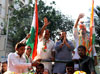 SWABHIMAN SANGHATANA PRESIDENT NITESH NARAYANRAO  RANE IN RALLY OF CONGRESS-NCP & PRP CANDIDATE  PRTHMESH KOLAMBKAR AT DADAR.