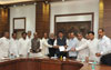 Congress Leaders Delegation Meets Chief Minister Devendra Fadnavis at Varsha Bunglow. Congress Leaders Delegation Meets Chief Minister Devendra Fadnavis at Varsha Bunglow.