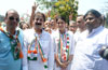 Congress/NCP/PRP (Kawade)/ Republican Party of India (Democratic) Alliance MP.Candidate Priya Dutt Filed her Nomination Form at Bandra Dist.Administrative Collector Office. Congress/NCP/PRP (Kawade)/ Republican Party of India (Democratic) Alliance MP.Candidate Priya Dutt Filed her Nomination Form at Bandra Dist.Administrative Collector Office.