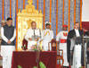 CHIEF JUSTICE OF BOMBAY HIGH COURT JUSTICE MOHIT SHAH,GOVERNOR OF MAHARASHTRA K. SHANKARANARAYANAN & CHIEF MINISTER PRITHVIRAJ CHAVAN, AT RAJ BHAVAN.