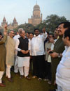 MPCC PRESIDENT MANIKRAO THAKARE WITH MLA'S & PARTY WORKER'S AT AZAD MAIDAN.