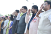 Governor Dr.Ch.Vidyasagar Rao, Chief Minister Devendra Fadnavis & Union Minister Ramdas Athawale Pay Tribute to Martyrs of 26 /11 Terrorist Attack on 9th Anniversary at Marine Drive.