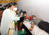 Minister Varshatai Gaikwad visit Blood Donation Camp organised on Rahul Gandhiji Birthday at Dharavi.