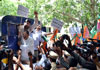 BJP Protest against LBT at Vidhan Bhavan during ongoing Monsoon Assembly Session. BJP Protest against LBT at Vidhan Bhavan during ongoing Monsoon Assembly Session.