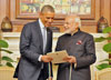 The US President Barack Obama & Prime Minister Of India Narendra Modi at New Delhi.
