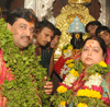 CM ASHOK CHAVAN WITH HIS WIFE AMITA CHAVAN AT LORD VITHAL TEMPLE PANDARPUR.
