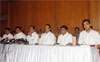 UNION HOME MINISTER P CHIDMBARAM PRESS CONFERENCE AT SAHYADRI GUEST HOUSE.