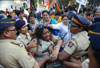 Mumbai Mahila Congress Protest outside Cine Star Hema Malini Bunglow at Juhu.