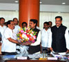 MIN.VILASRAO DESHMUKH SUBMITS HIS RAJYA SHABHA NOMINATION AT VIDHAN BHAVAN OCCASION CHIEF MINISTER PRITHVIRAJ CHAVAN,MIN.NARAYANRAO RANE.