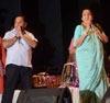 Famous Singer Ashatai & Minister Narayanrao Rane at Ram Ganesh Gadkari Auditorium Thane.