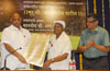 SHARAD PAWAR FELICITED APPASAHEB PATIL WITH YASHWANTRAO CHAVAN AWARD FOR AGRICULTURE AT Y.B.CHAVAN HALL.