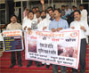 SHIVSENA PROTEST ON TOLL ISSUE AT VIDHAN BHAVAN .