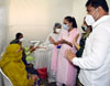 Shivsena Byculla Assembly MLA Yamini Yashwant Jadhav, Muncipal Councillor Sonam Manoj Jamsukar during COVID-19 Vaccination Camp at Khilafat House Mazagaon.