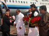 PRESIDENT OF INDIA PRANAB MUKHERJEE WELCOMED BY GOVERNOR K.SANKARNARAYANAN & CHIEF MINISTER PRITHVIRAJ CHAVAN AT MUMBAI AIRPORT.