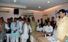 Congress Leaders Ashokrao Chavan & Narayanrao Rane at Gandhi Bhavan.