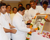 Mumbai Congress Leaders Paying Tribute to Lokmanya Tilak on his Birth Anniversary at Rajiv Gandhi Bhavan Azad Maidan.