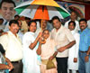 SOUTH MUMBAI CONGRESS FREE UMBRELLA DISTRIBUTION AT MRCC RAJIV GANDHI BHAVAN.